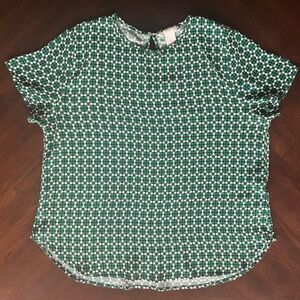 H&M Green Patterned Blouse